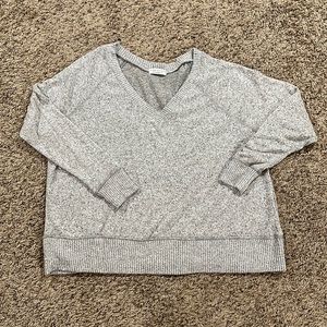 Anthropologie Paper Crane Cable Knit V Neck Sweater